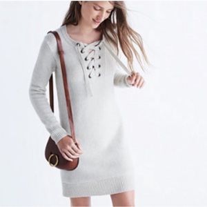 NEW Madewell lace up merino wool sweater dress